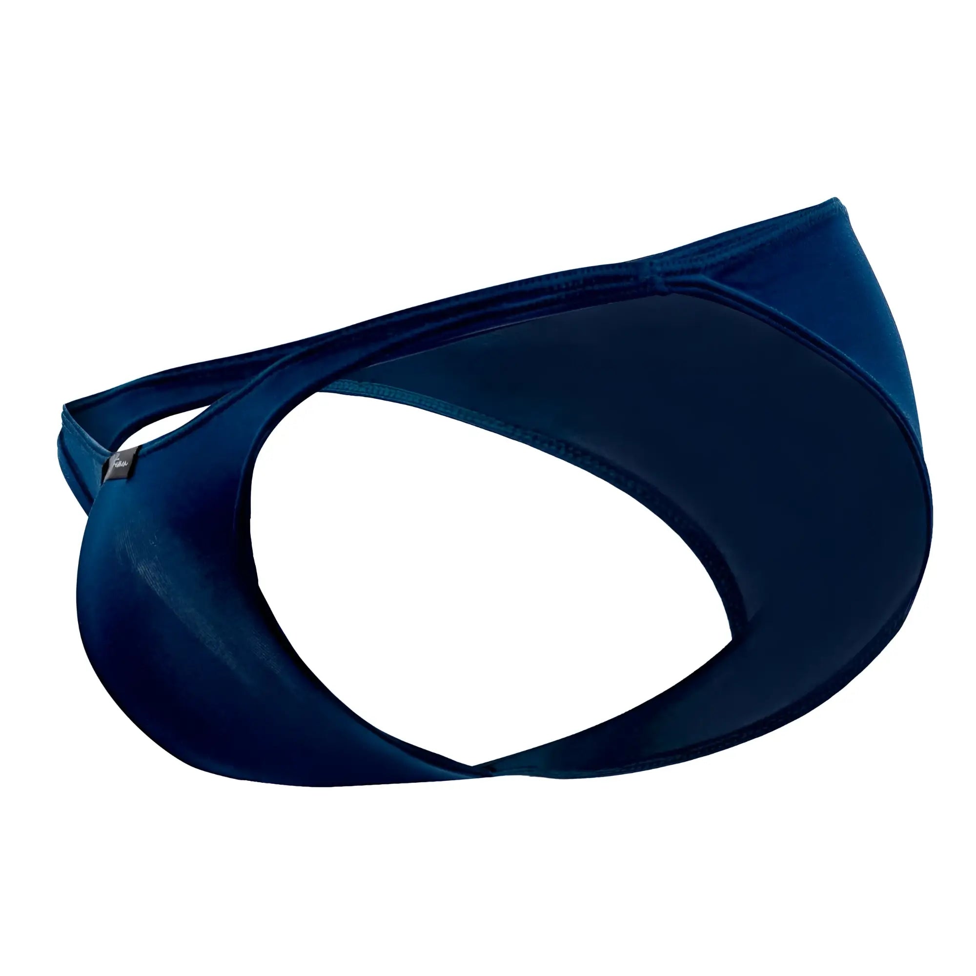 Navy blue velvet thong Xtremen 91093X microfiber bikini in petrol color with sleek form fitting design and subtle stitching details