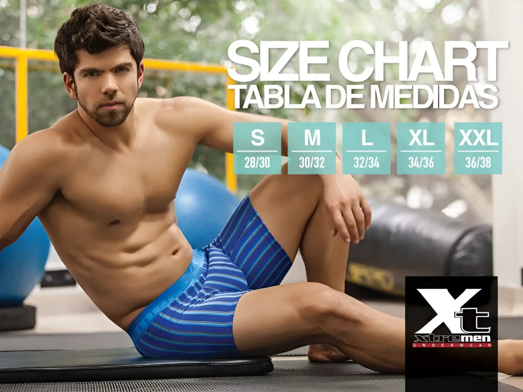 Blue striped men’s athletic briefs with solid blue waistband xtremen 91093x microfiber bikini color red