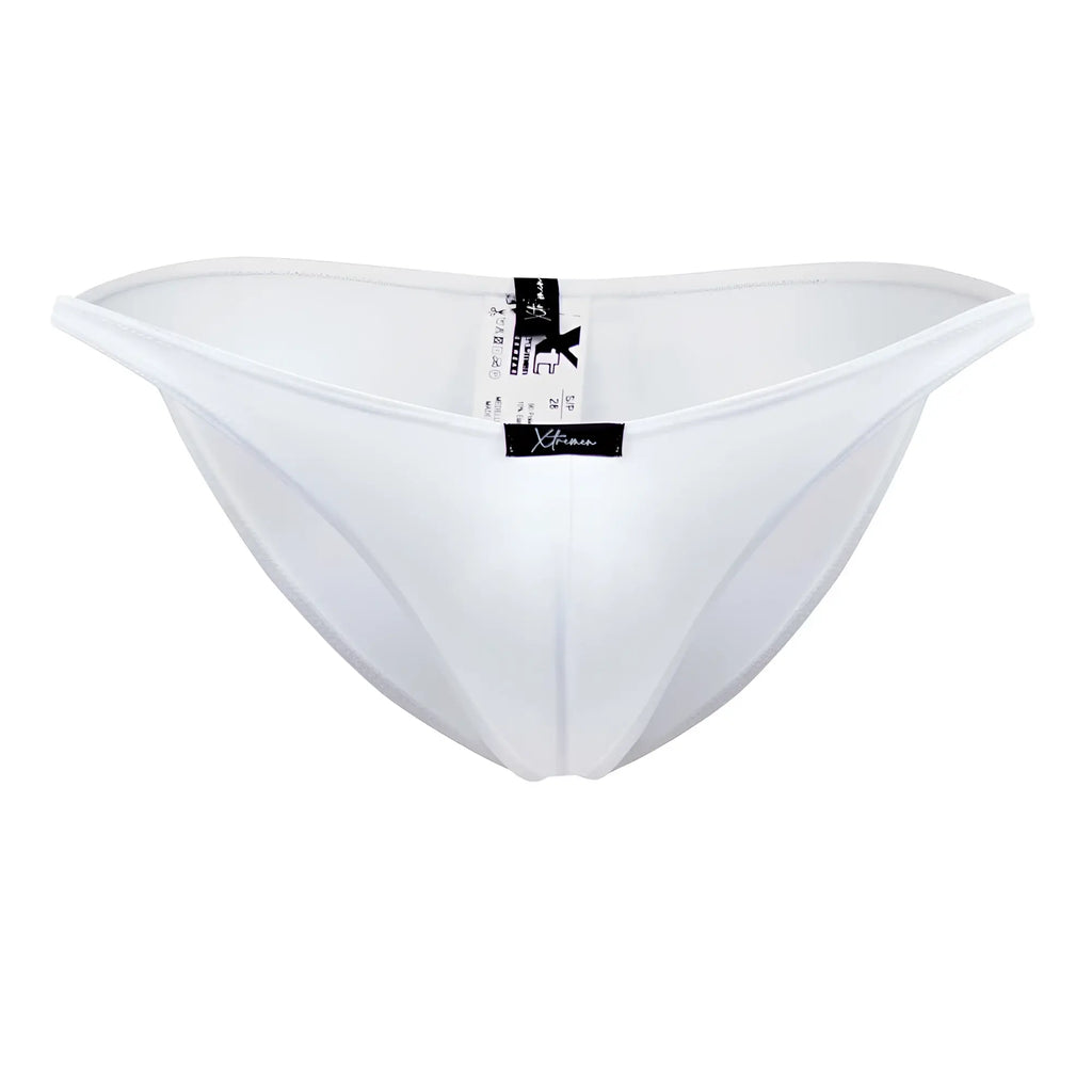 Xtremen 91093X microfiber bikini men’s briefs in white with sleek minimalist design and subtle seam detailing
