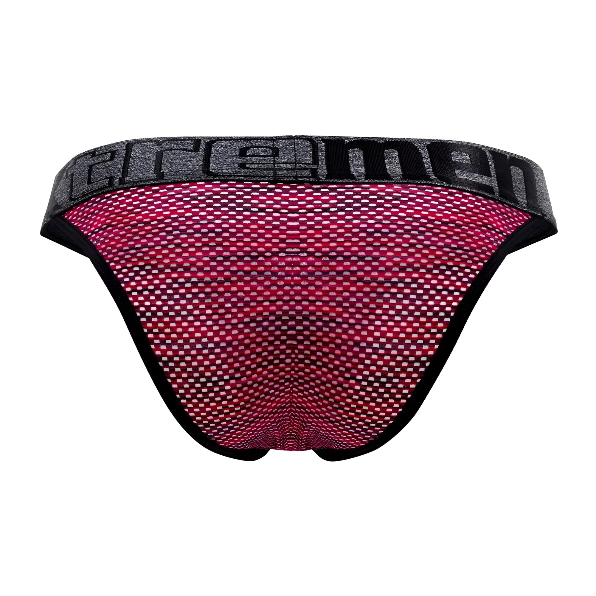 Pink and black microfiber mesh men’s briefs with textured pattern and cremen waistband xtremen 91098x bikini red