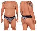 Gray heathered xtremen 91101x microfiber men’s briefs with black waistband and men branding in white lettering