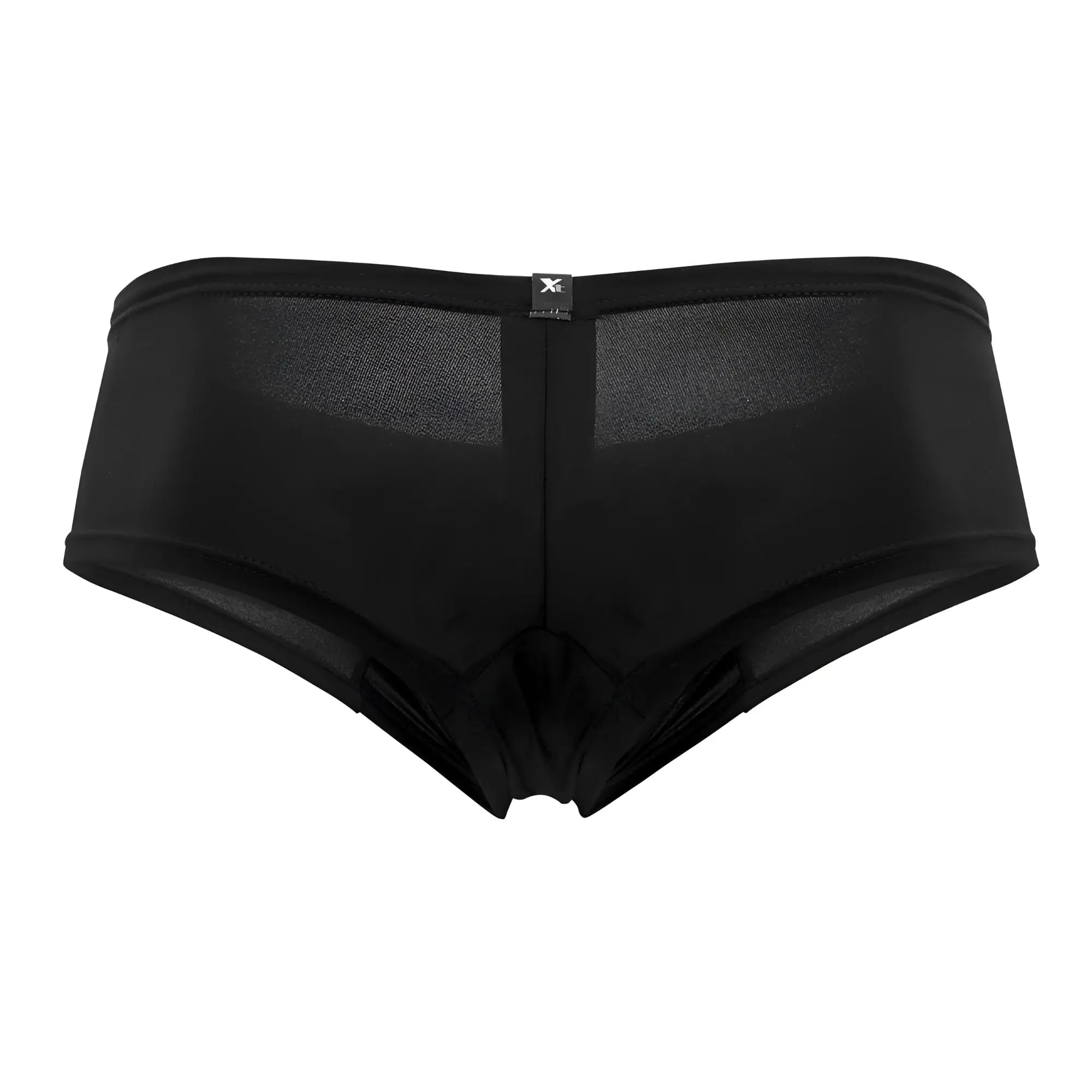 Black xtremen 91103x microfiber trunks with sleek mesh briefs and a subtle brand tag at the waistband