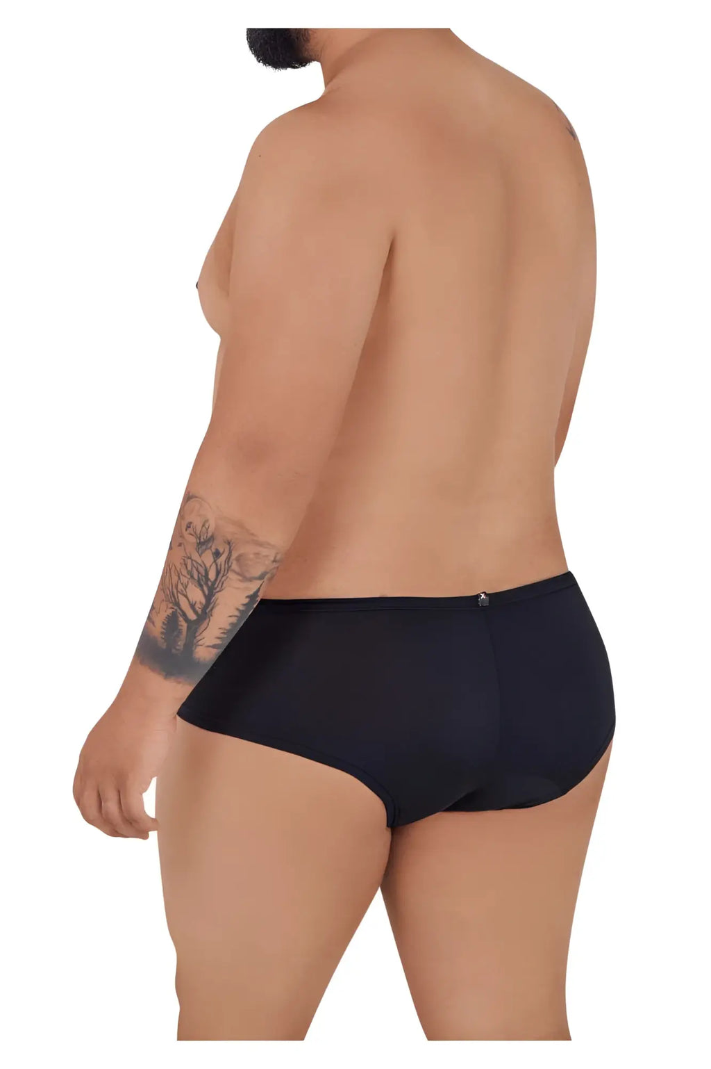 Black xtremen 91103x microfiber trunks with a smooth form-fitting design in black color front view