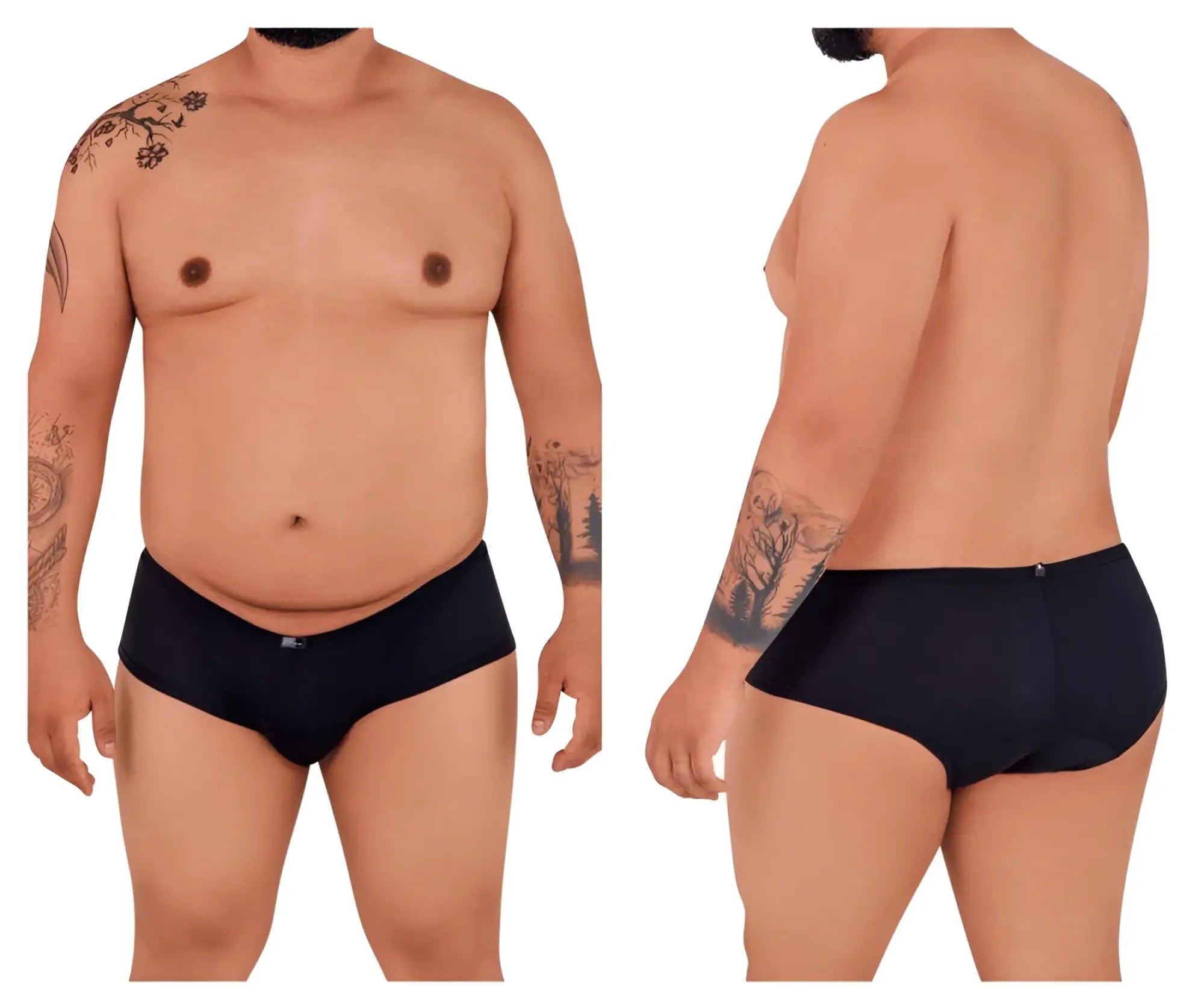 Black xtremen 91103x microfiber trunks with a smooth form fitting design and a small brand tag on the waistband