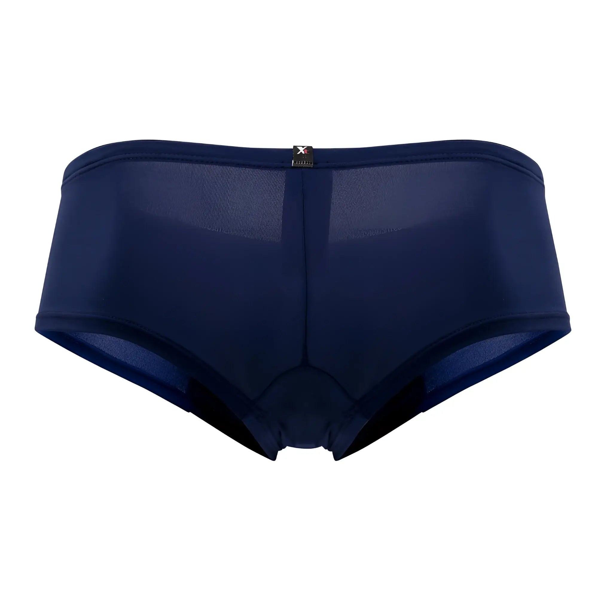 Navy blue mesh seamless microfiber briefs with a smooth design and black Xtremen brand tag on the waistband