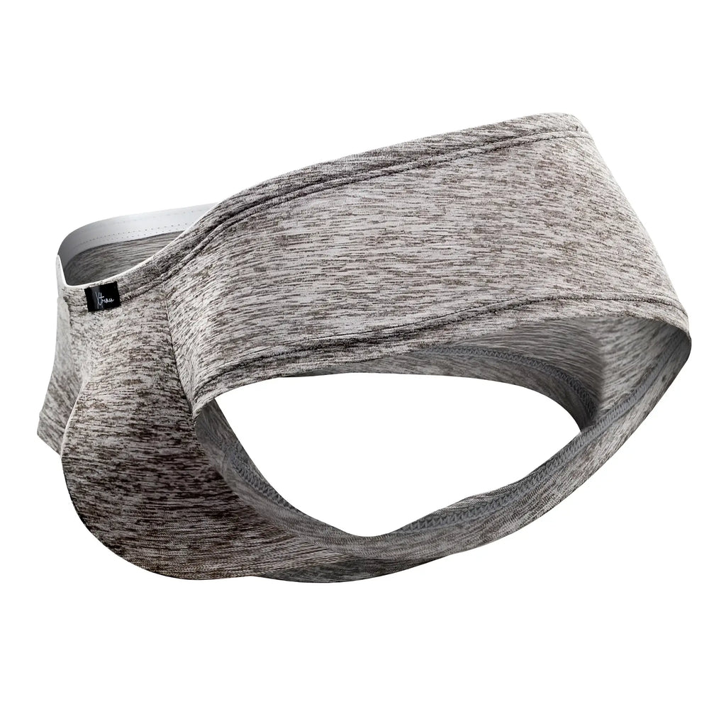 Gray heathered xtremen 91103x microfiber trunks with white lining and small black brand tag in jasper gray color