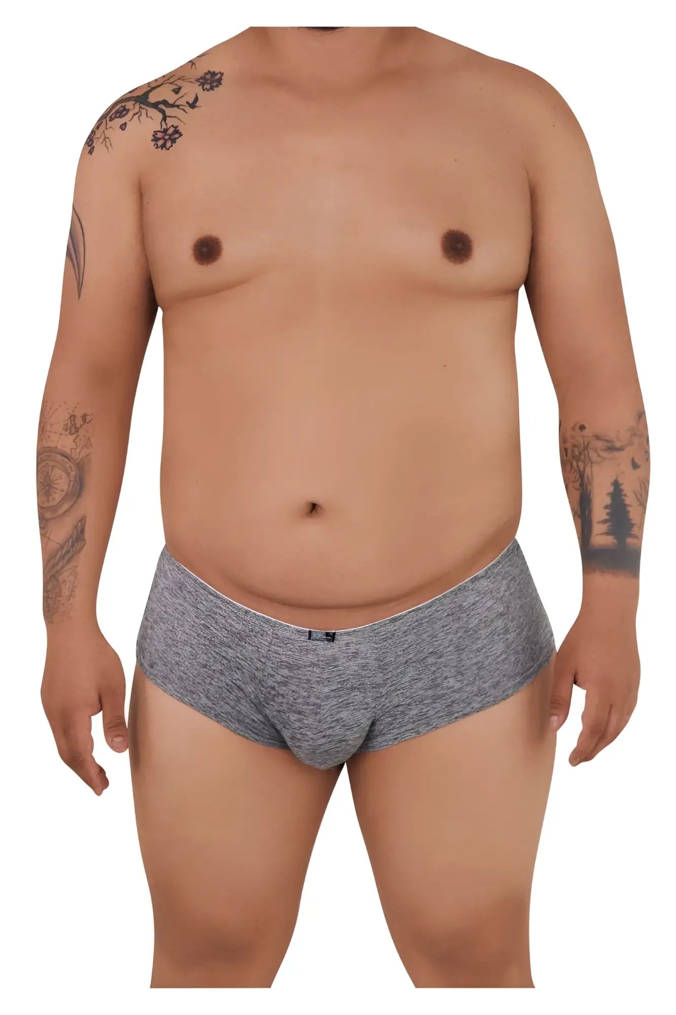 Xtremen 91103x microfiber trunks in jasper gray with gray heathered fabric and subtle elastic waistband