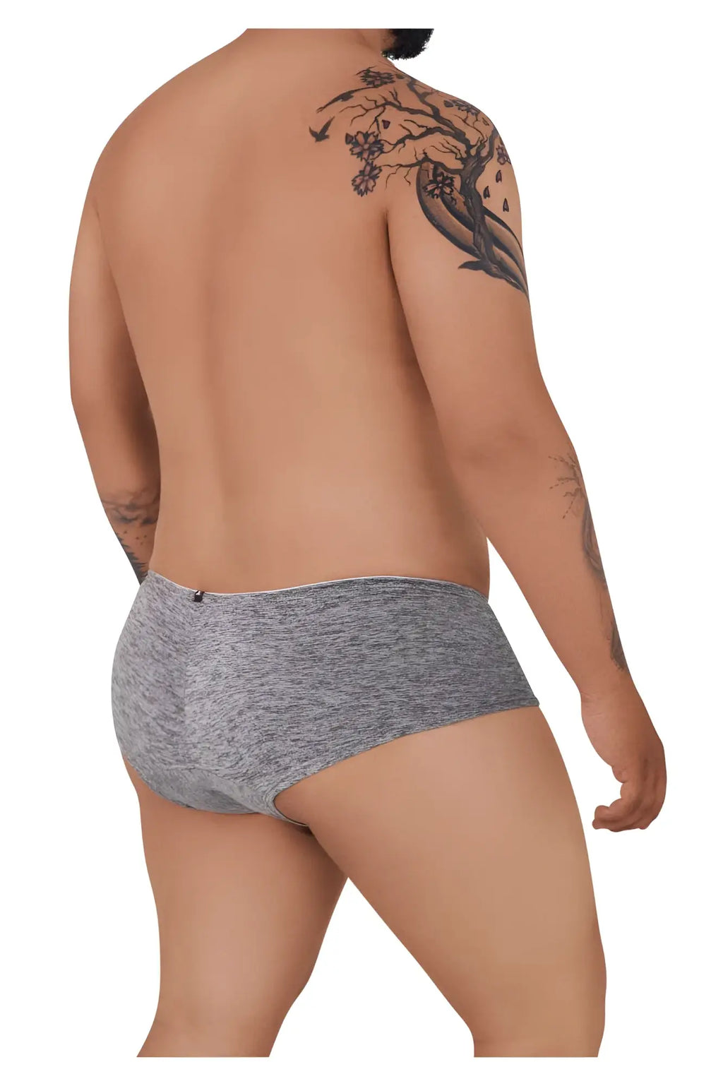 Xtremen 91103x microfiber trunks in jasper gray feature subtle heathered texture and black brand tag at waistband