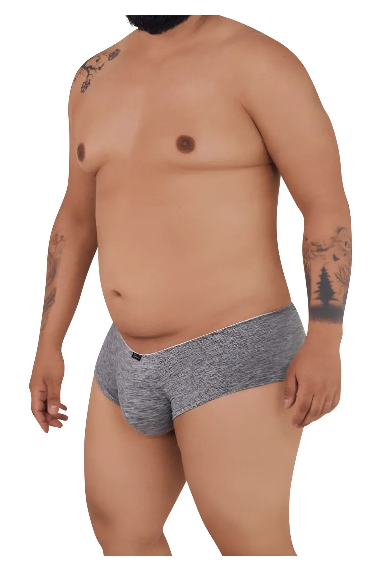Xtremen 91103x microfiber trunks in jasper gray with gray heathered fabric and white trim on the waistband