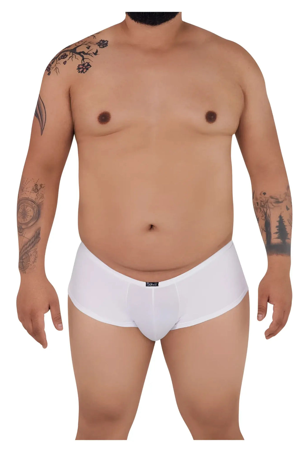 White xtremen 91103x microfiber trunks with smooth form fitting design and black brand tag at the waistband