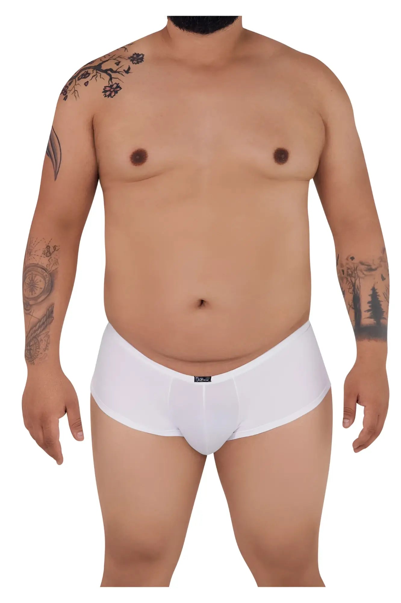 White xtremen 91103x microfiber trunks with smooth form fitting design and black brand tag at the waistband