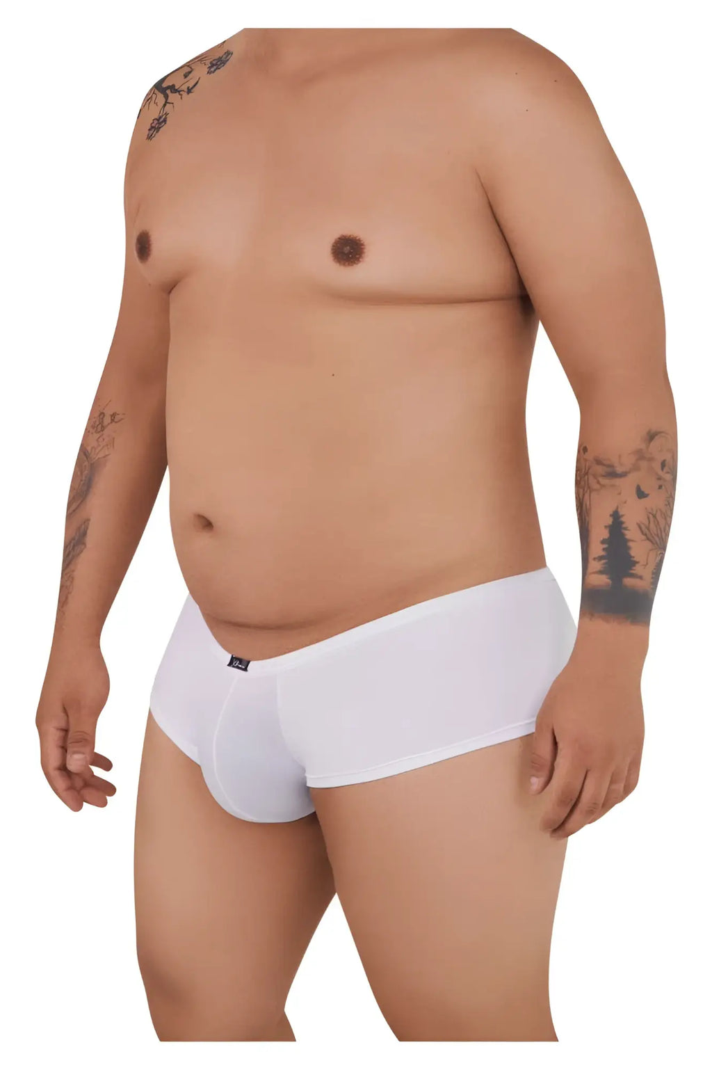 White xtremen 91103x microfiber trunks with snug fit and small brand logo on waistband
