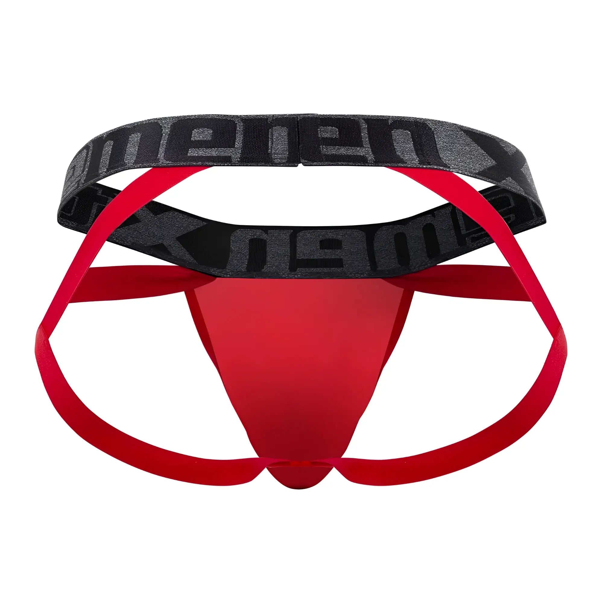 Red and black xtremen 91128 snake print jockstrap with bold contrasting design for men