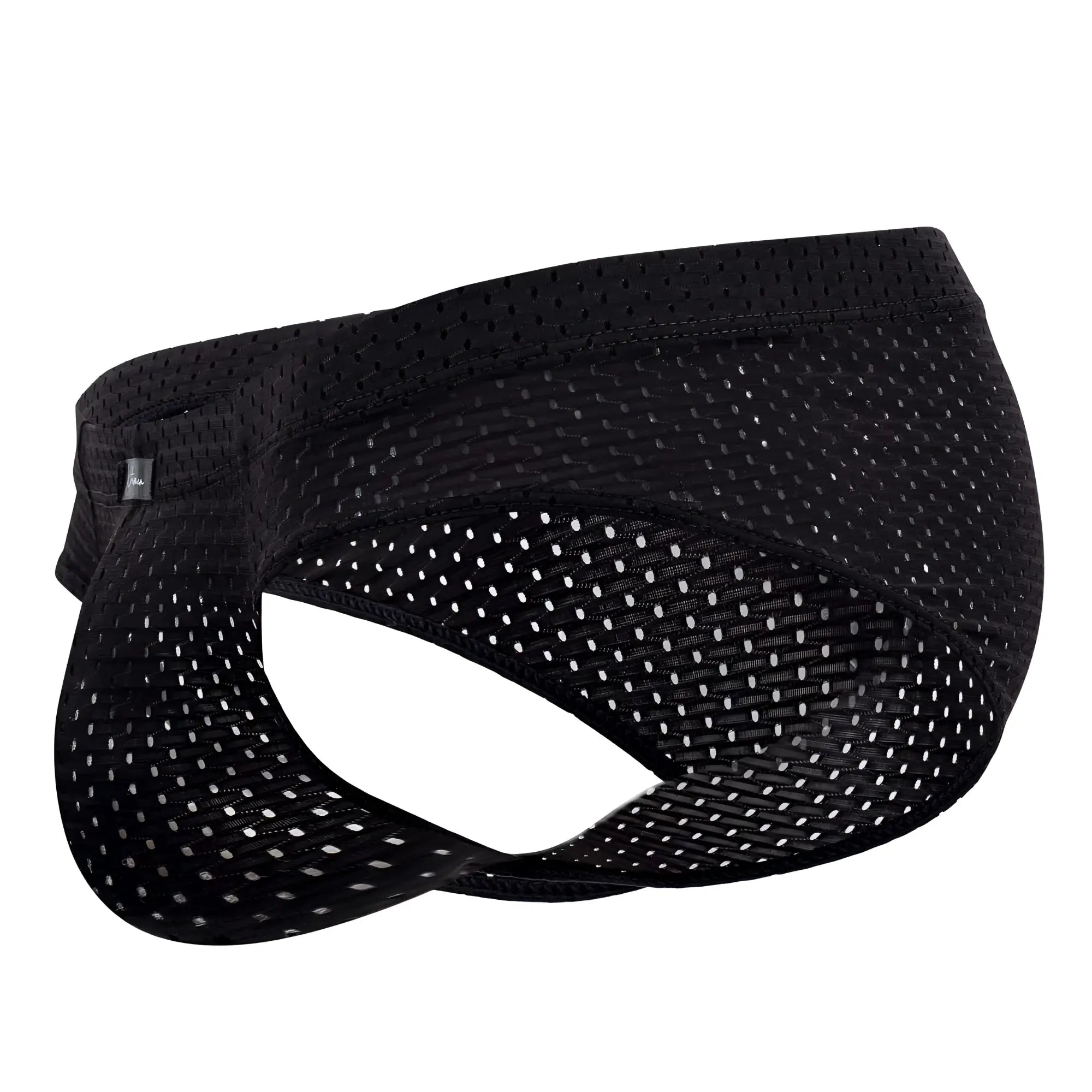 Xtremen 91169 mesh briefs in black feature breathable perforated mesh fabric and an elastic waistband for athletic support