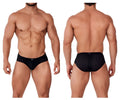 Xtremen 91169 black mesh briefs with a subtle perforated pattern and small logo on the waistband