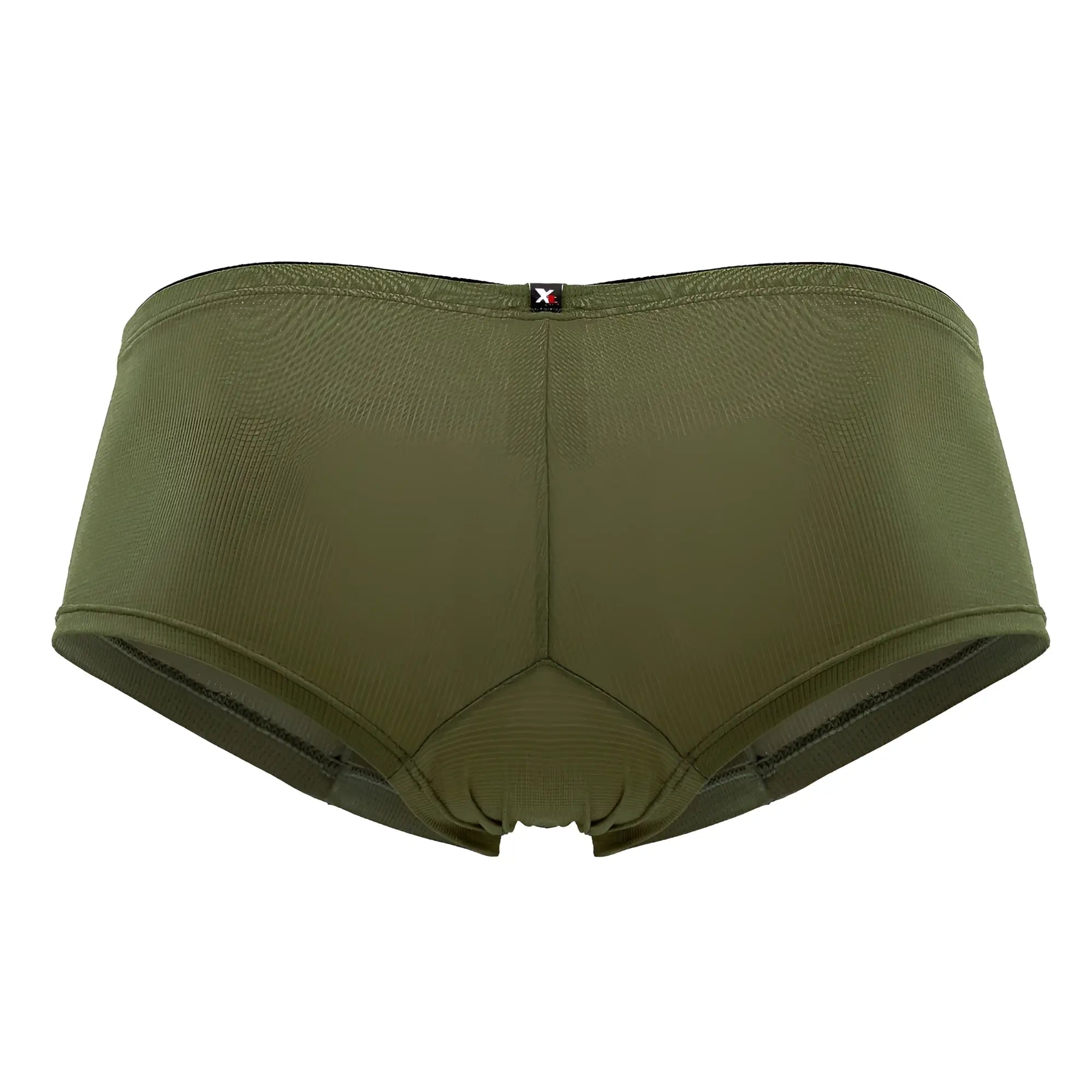 Olive green xtremen 91175 microfiber men’s briefs with textured fabric and black trim