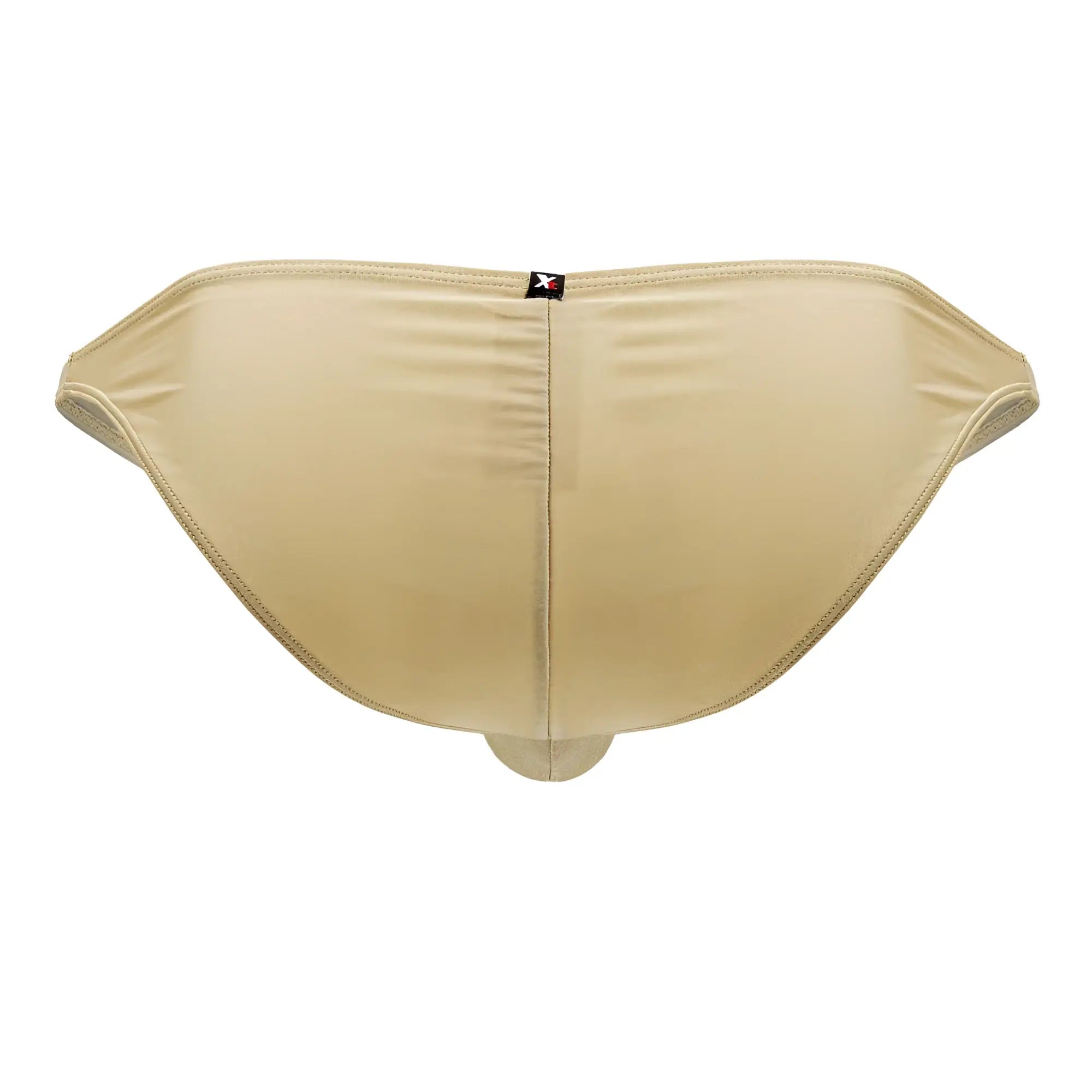 Beige xtremen 91179 microfiber bikini briefs with subtle texture and small black logo tag on the back center