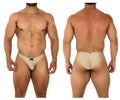 Beige xtremen 91179 microfiber bikini briefs with form-fitting fit subtle seam detail and small black brand tag at front
