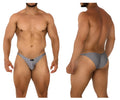 Xtremen 91179 microfiber bikini briefs in silver with sleek form-fitting design and small black logo on front
