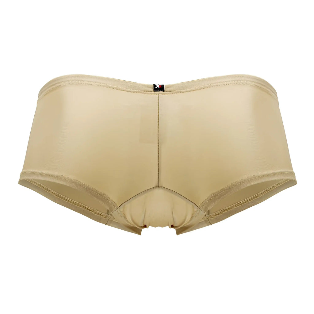 Beige xtremen 91180 microfiber trunks with smooth stretchy fabric and small black logo on the waistband