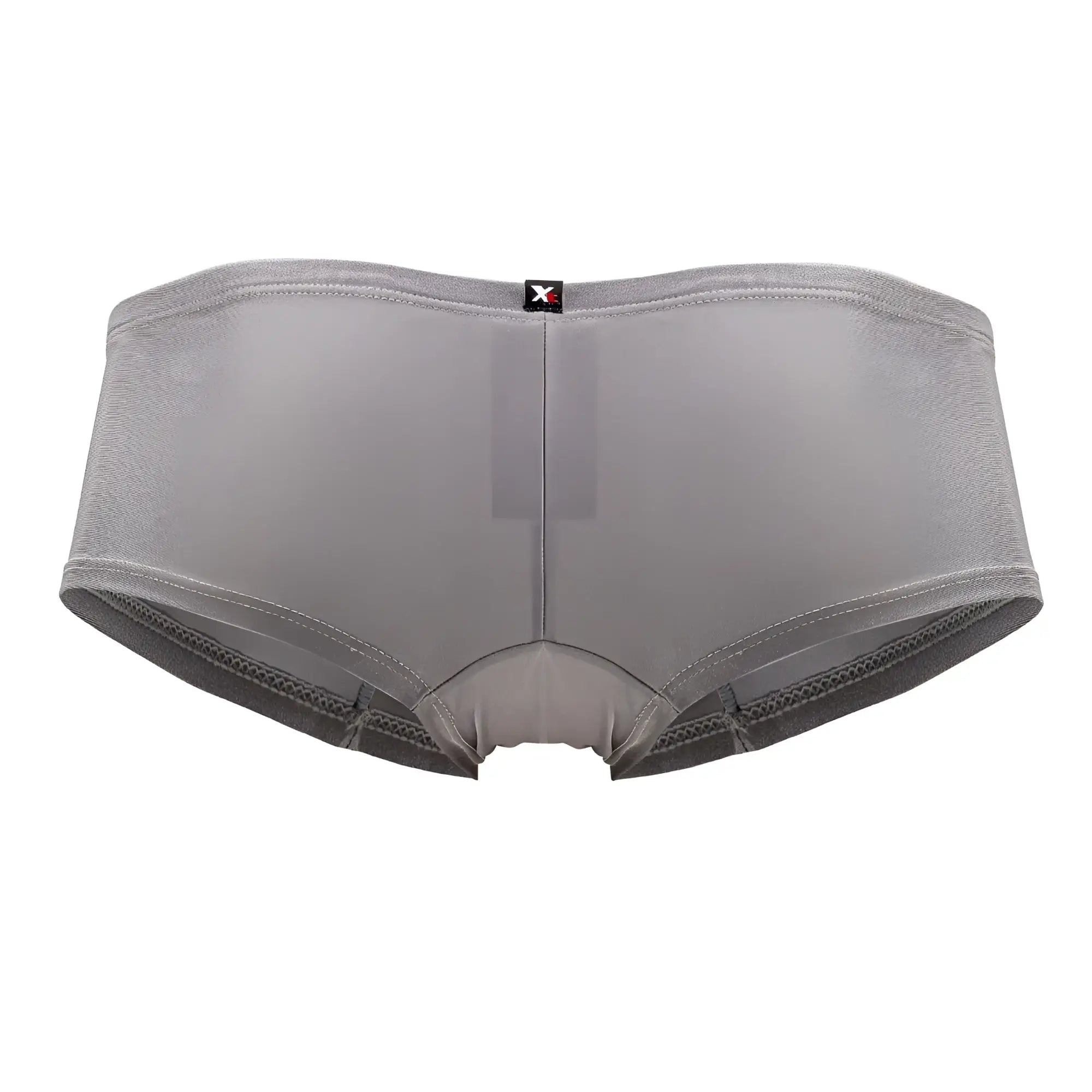 Gray xtremen 91180 microfiber trunks in silver with smooth stretchy fabric and reinforced mesh at leg openings