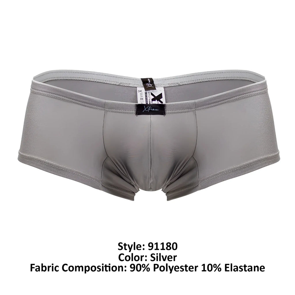 Silver xtremen 91180 microfiber trunks are men’s briefs made of 90 percent polyester and 10 percent elastane with a branded waistband