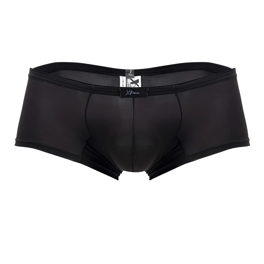 Black xtremen 91181 microfiber trunks with smooth stretchy fabric and subtle mesh panel at the waistband