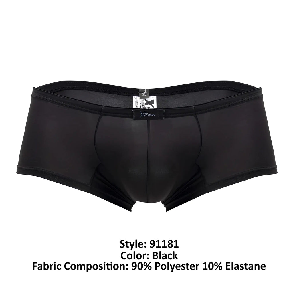 Black x-fit mens briefs xtremen 91181 microfiber trunks made of 90 polyester 10 elastane shown from the back