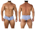 Light blue Xtremen 91181 microfiber men’s briefs with form fitting smooth fabric and black brand tag at the waistband