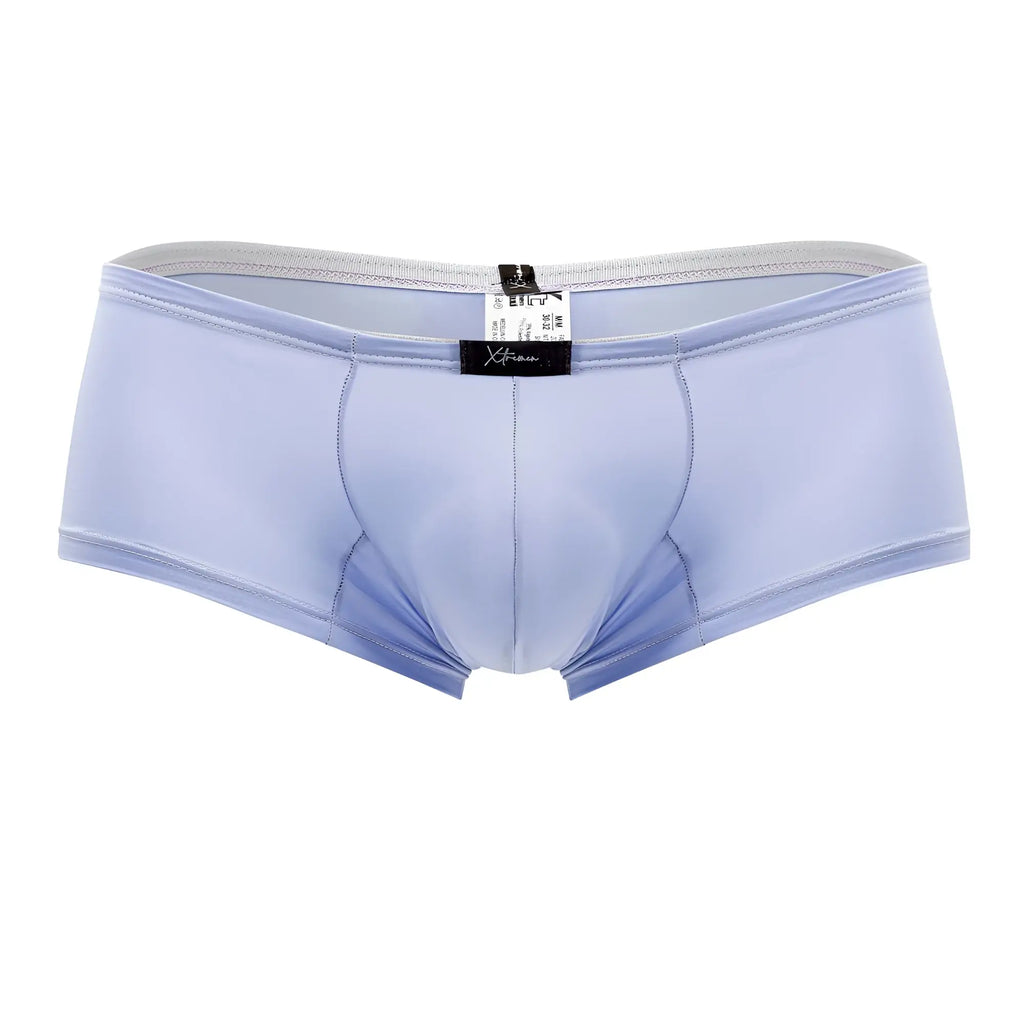 Xtremen 91181 microfiber trunks in lilac light blue with smooth form-fitting fabric and gray waistband for men