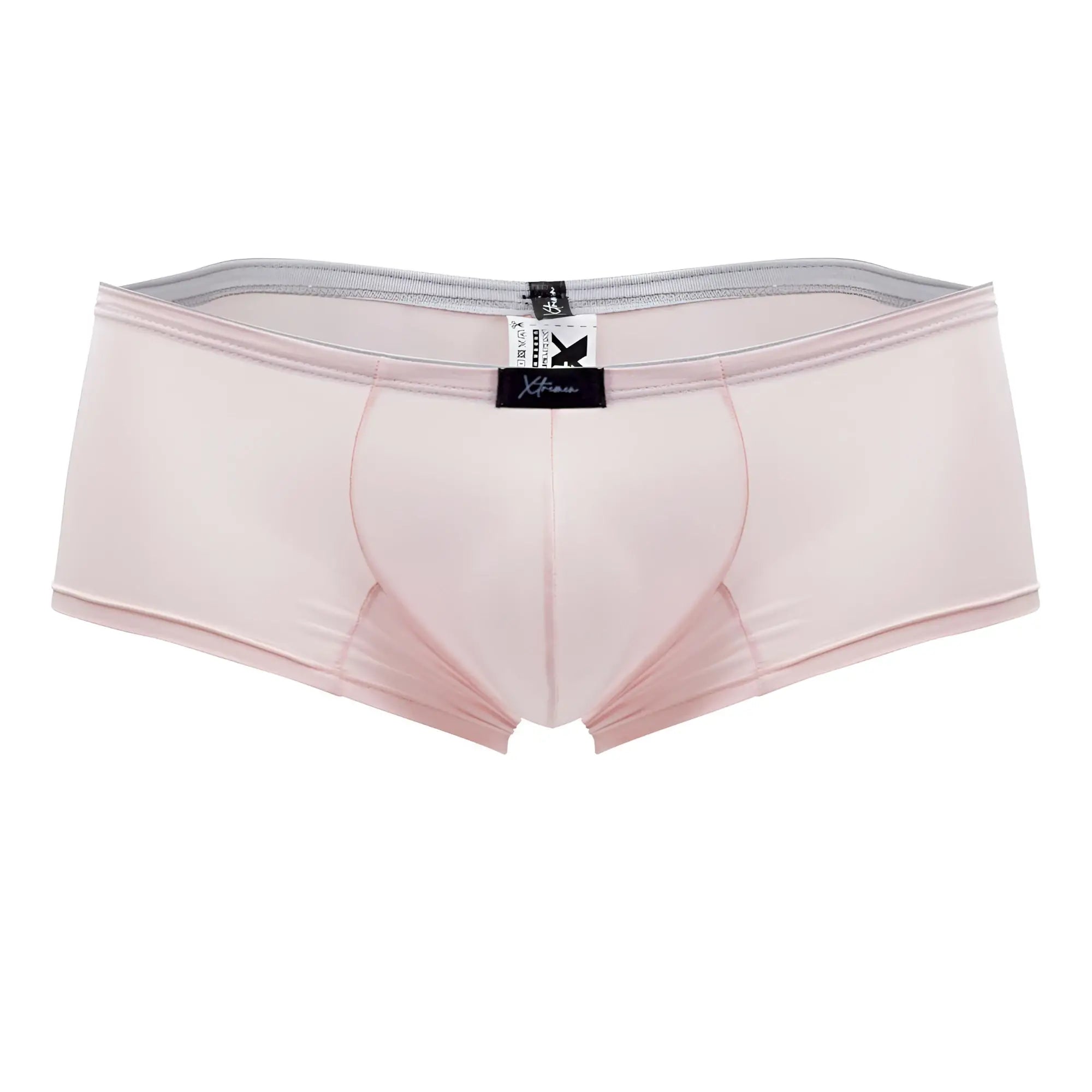 Pink xtremen 91181 microfibers trunks men’s briefs with smooth stretchy fabric and gray elastic waistband