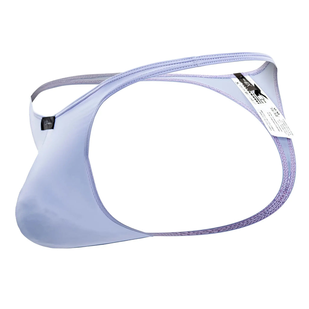 Light purple Xtremen 91182 microfiber men’s thong with stretchy fabric and subtle textured trim along the edges