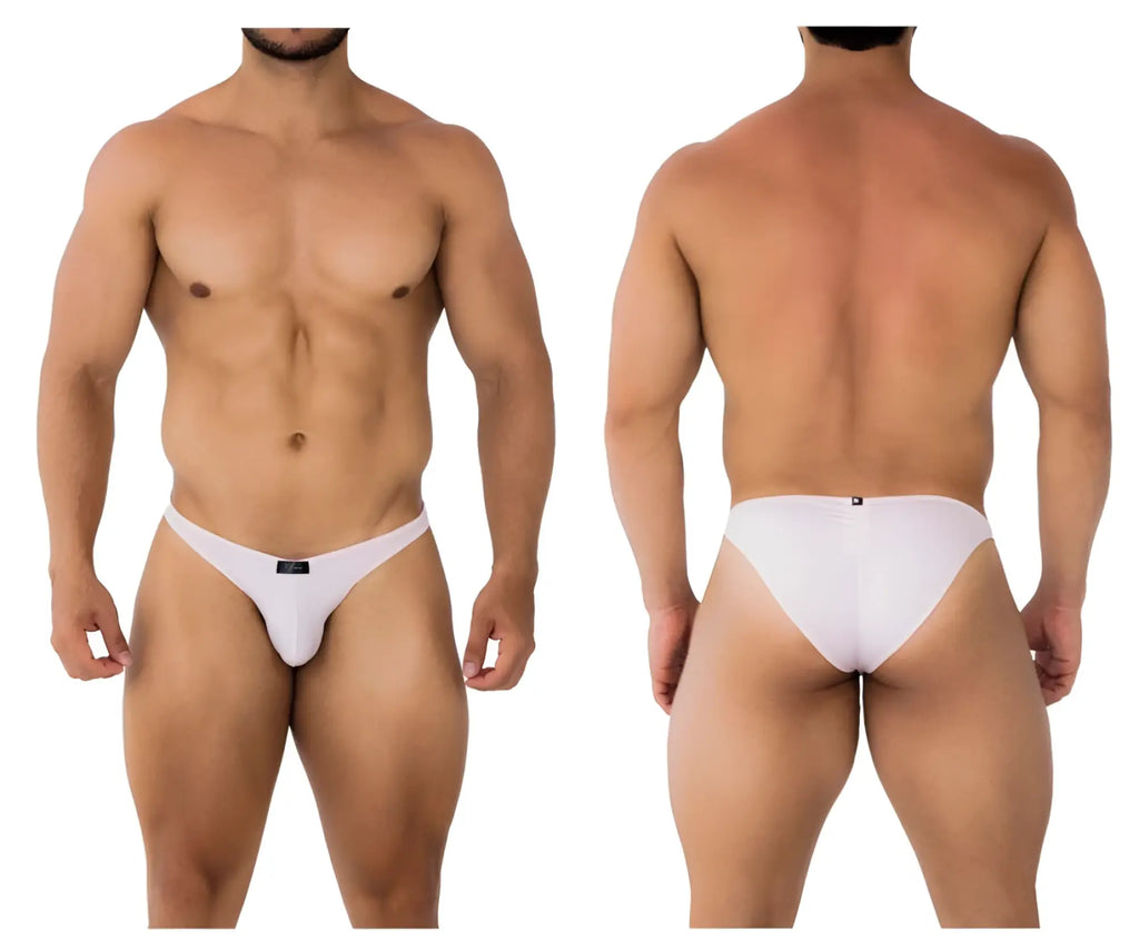 White xtremen 91183 microfiber bikini briefs in pink with minimalist design and smooth form-fitting fabric