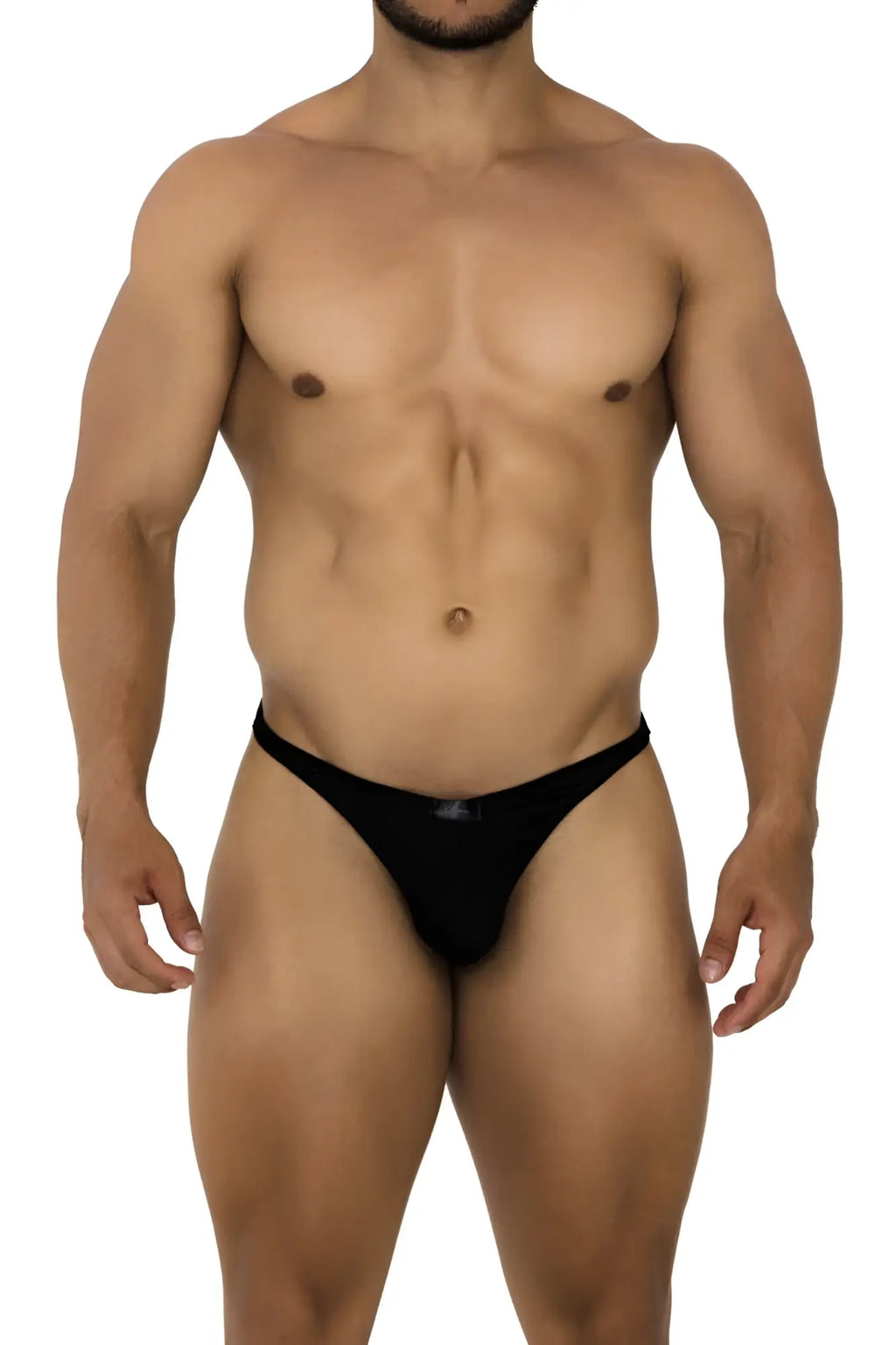 Black xtremen 91185 mesh athletic briefs with sleek form-fitting design and small logo on front