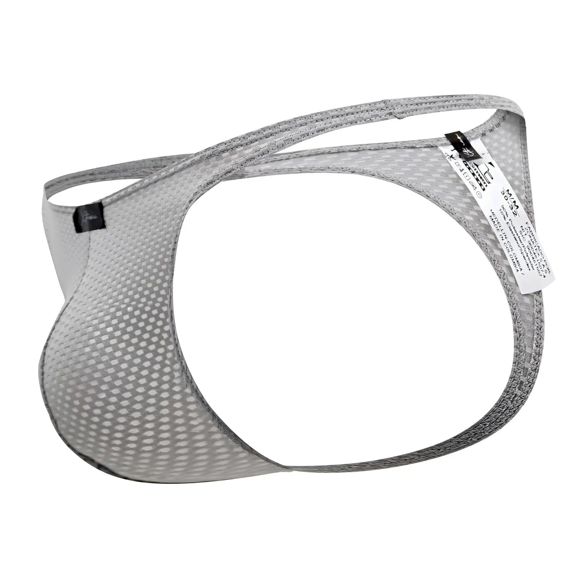 Gray xtremen 91185 mesh thong men’s briefs with contoured support and reinforced elastic waistband