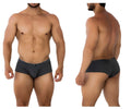 Black men’s briefs xtremen 91190 jacquard trunks in gray with snug fit and small front logo
