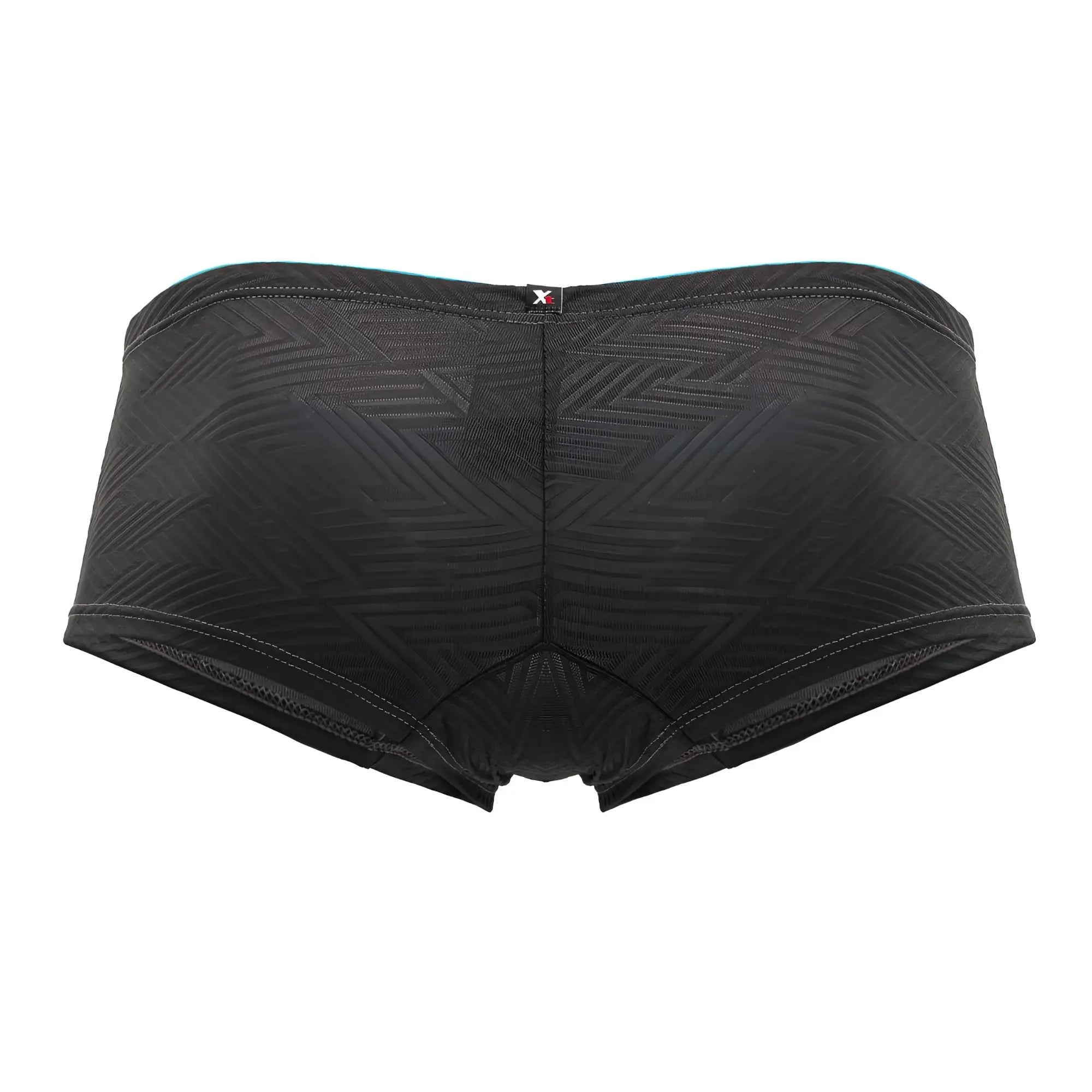 Xtremen 91190 jacquard trunks gray briefs with black subtle geometric pattern and reinforced stitching front view