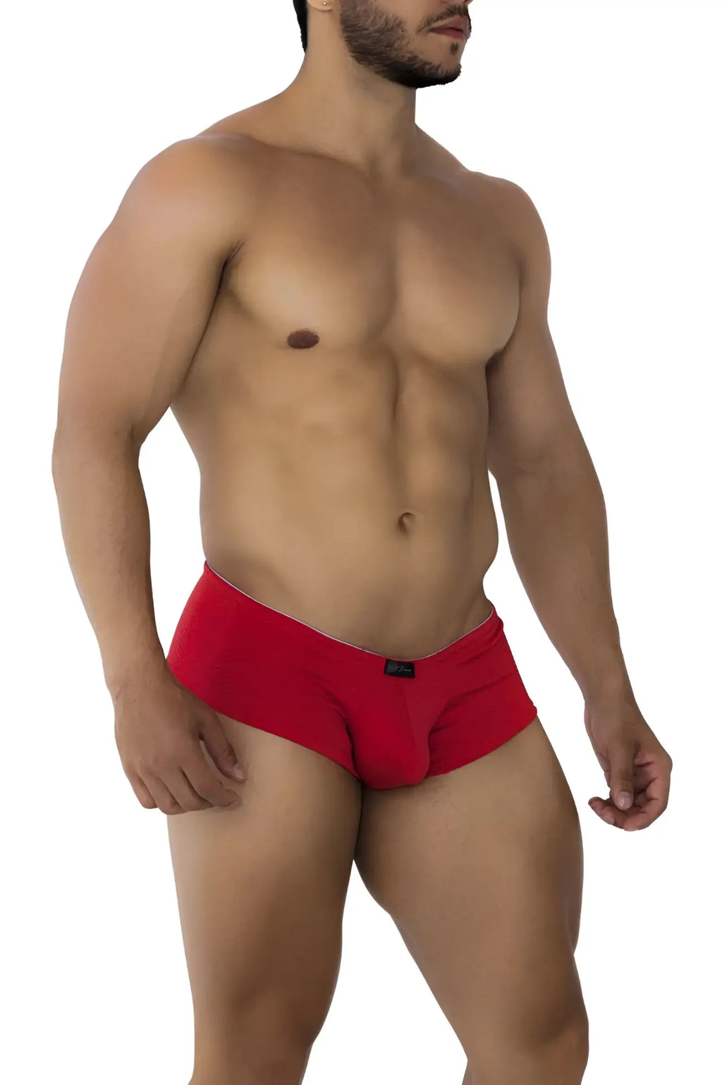 Xtremen 91190 jacquard trunks red mens briefs with subtle white trim on waistband made from jacquard fabric