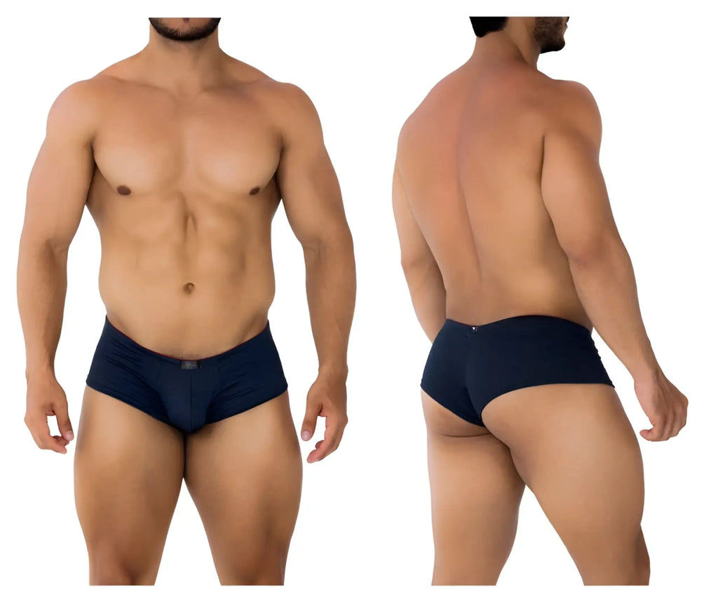 Navy blue xtremen 91199 jacquard trunks with smooth form-fitting design and small brand tag on the waistband