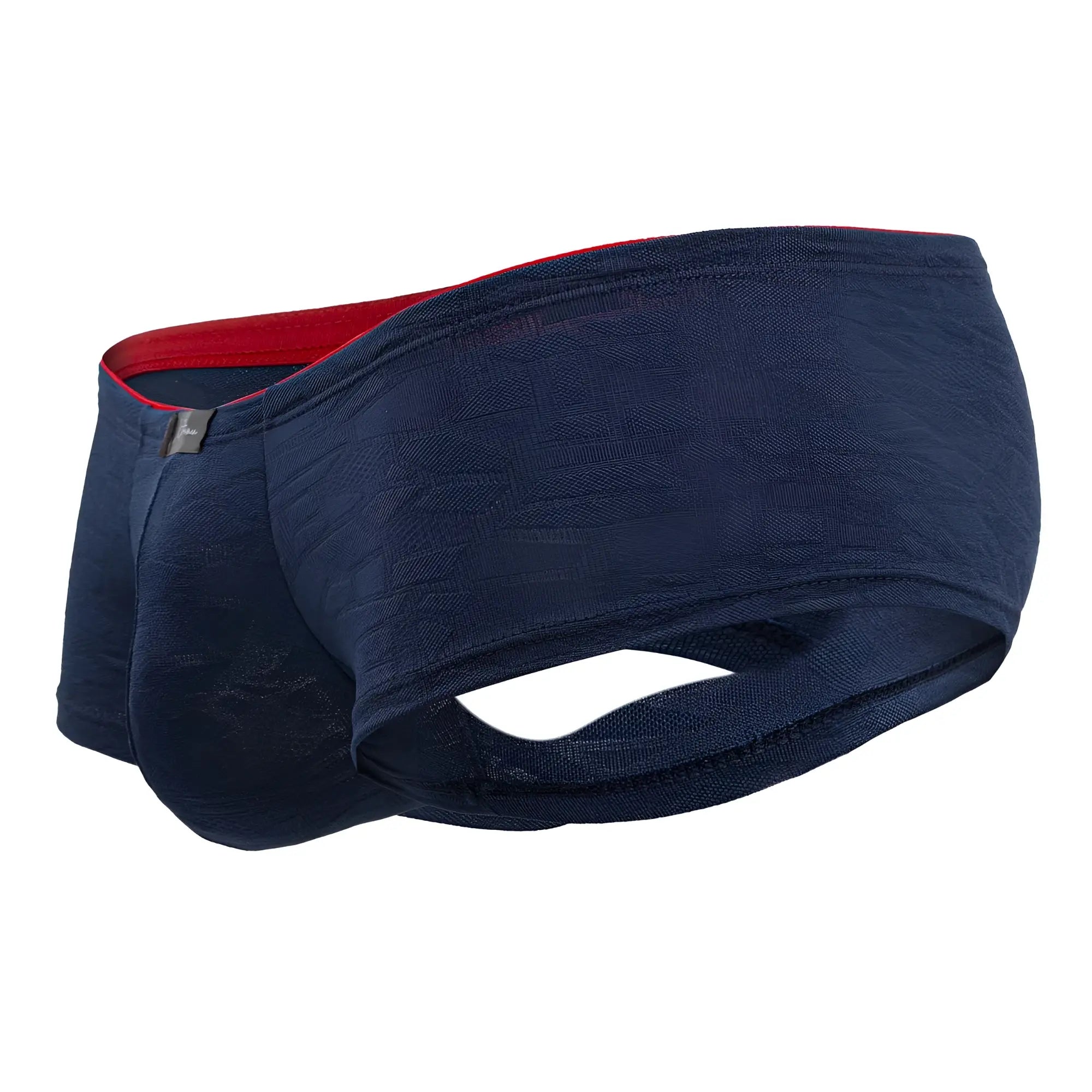 Navy blue xtremen 91199 jacquard textured trunks with red inner lining for comfortable everyday wear