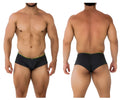 Black xtremen 91199 jacquard trunks with neon green trim in gray featuring breathable fabric for comfort