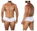 White xtremen 91199 jacquard trunks briefs with black elastic waistband made from jacquard fabric for comfortable wear