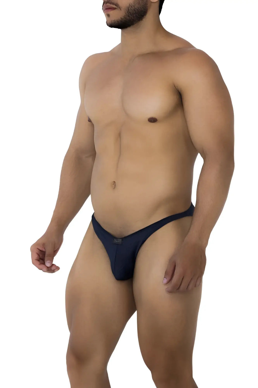 Navy blue xtremen 91201 jacquard bikini briefs with sleek form-fitting design and minimalistic waistband detailing