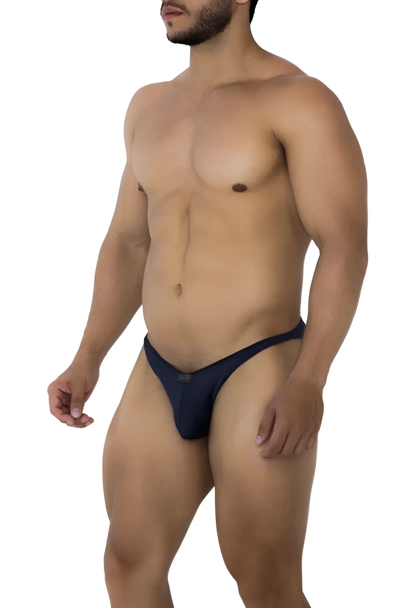 Navy blue xtremen 91201 jacquard bikini briefs with sleek form-fitting design and minimalistic waistband detailing