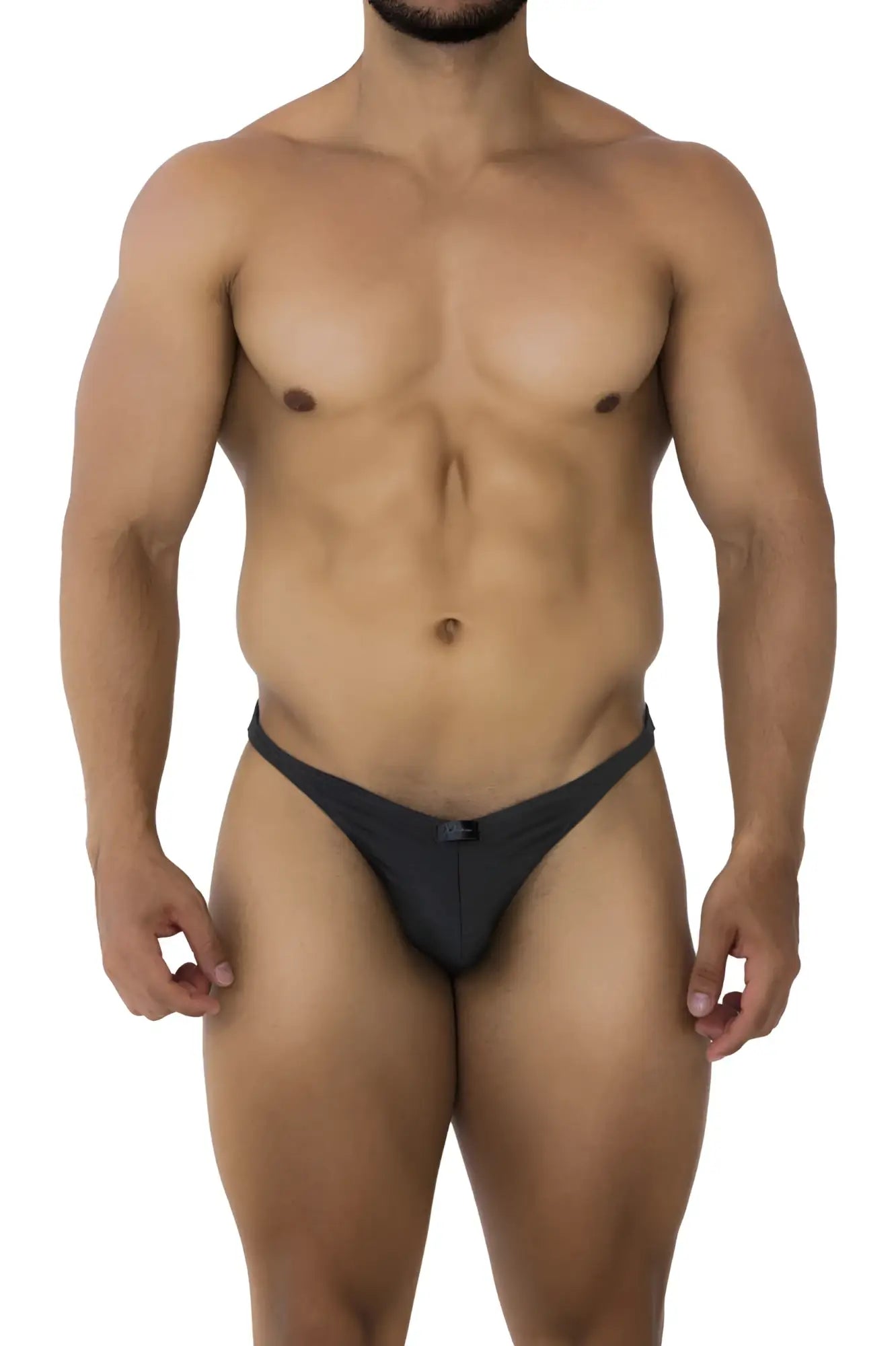 Xtremen 91201 jacquard bikini black athletic briefs with sleek form fitting design and small front logo