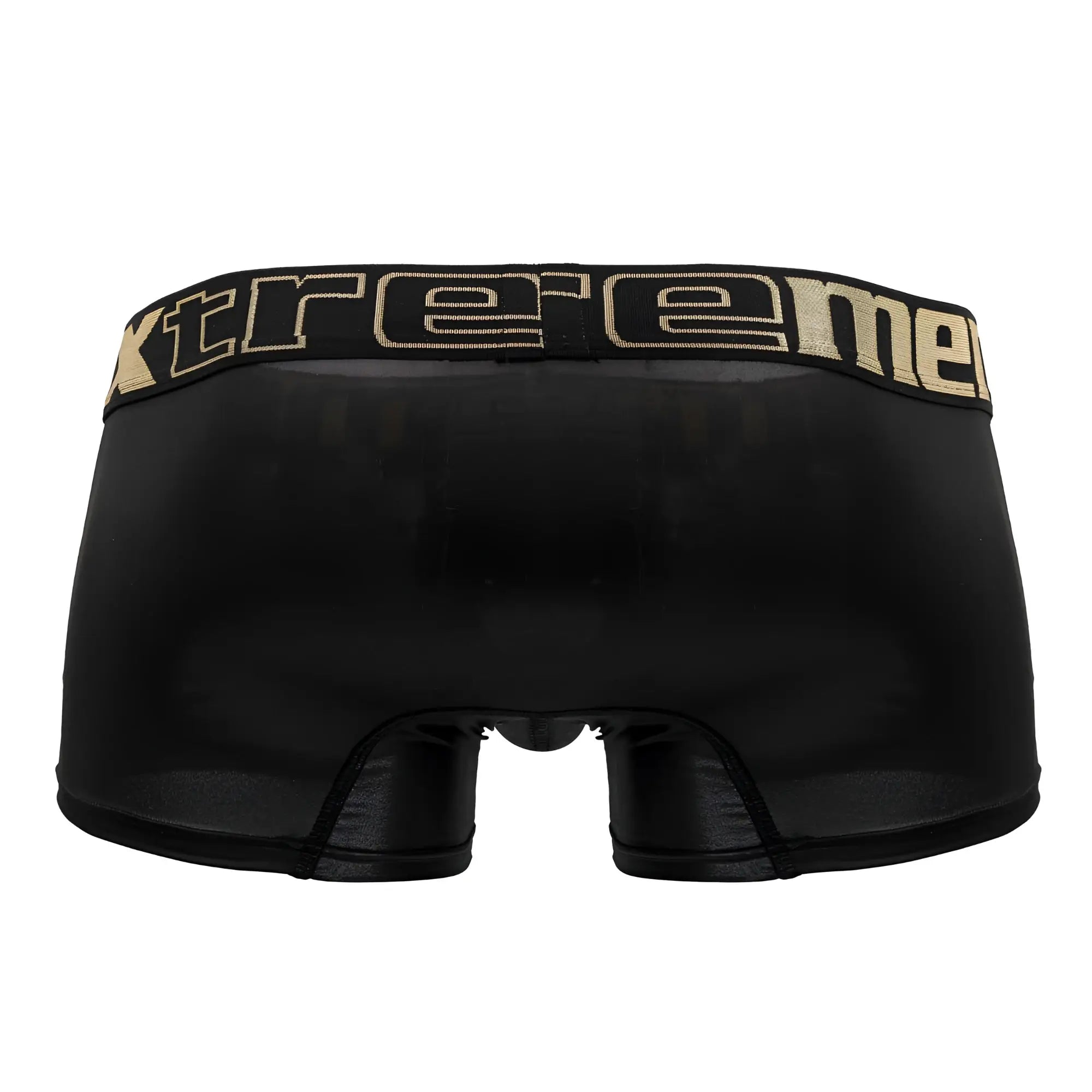 Black xtremen 91202 microfiber boxer briefs with gold-trimmed xtreme waistband for comfortable everyday wear