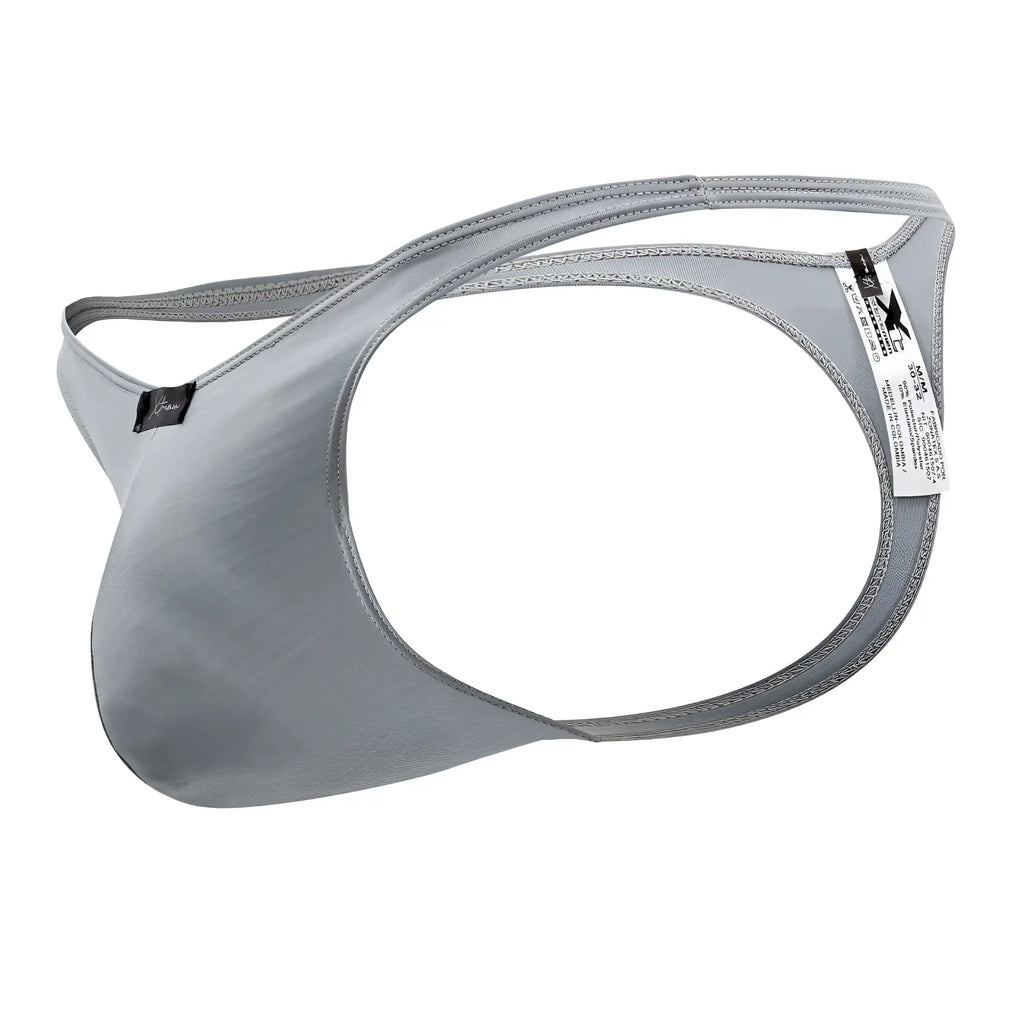 Gray xtremen 91203 microfiber men’s thong made from smooth stretch fabric with reinforced stitching on edges
