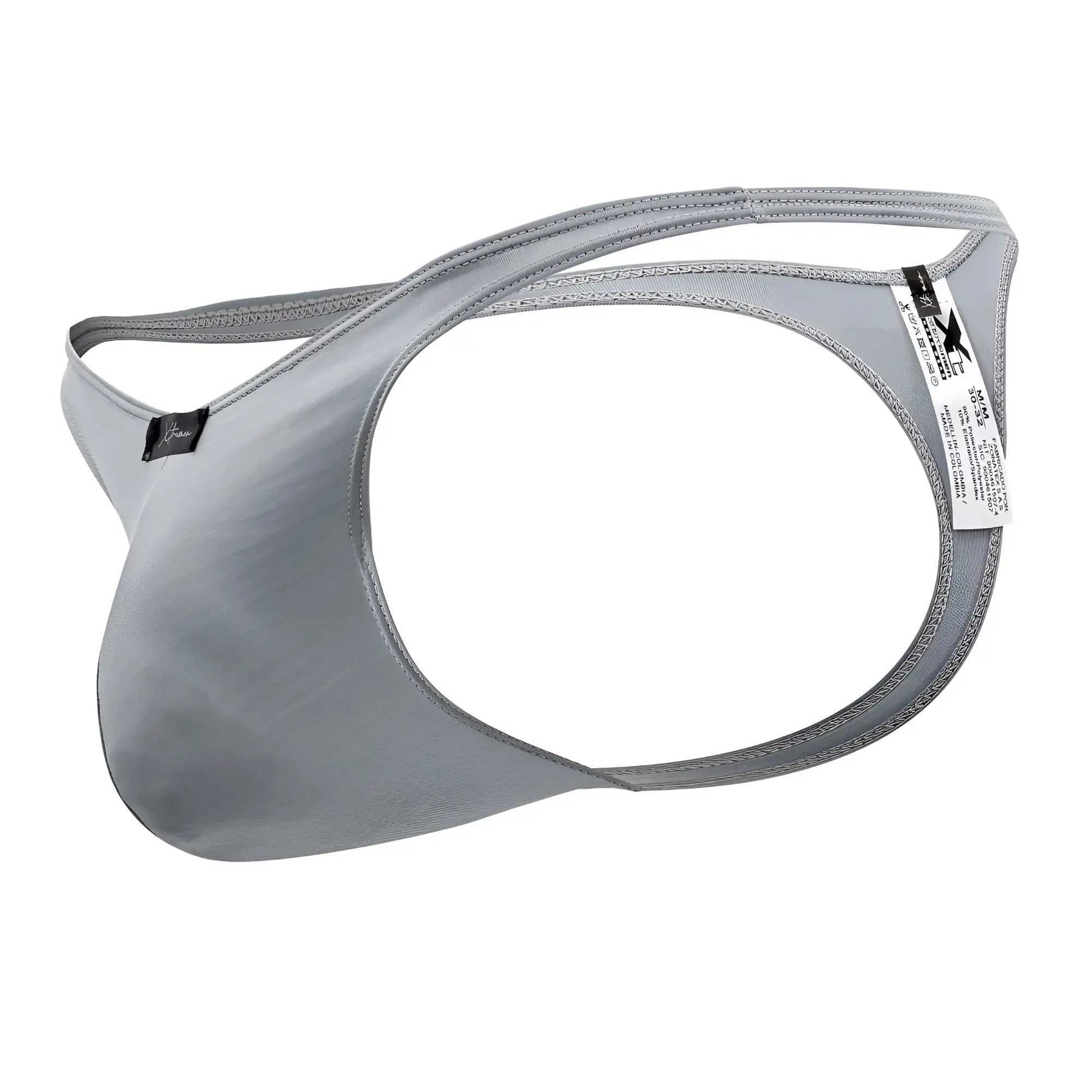 Gray xtremen 91203 microfiber men’s thong made from smooth stretch fabric with reinforced stitching on edges