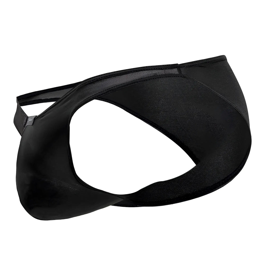 Black satin-like microfiber briefs xtremen 91204 with sleek mesh paneling and form-fitting design in black