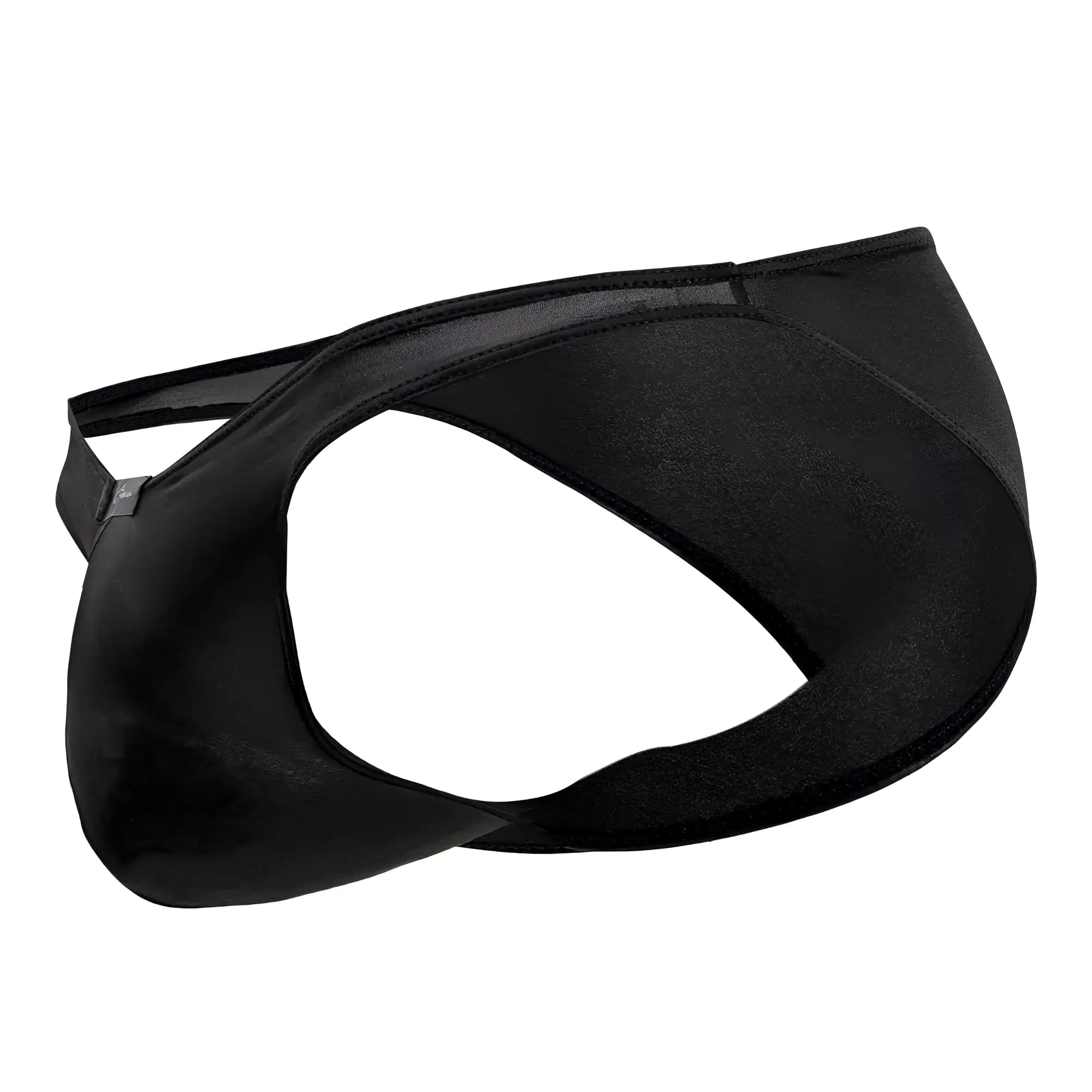 Black satin-like microfiber briefs xtremen 91204 with sleek mesh paneling and form-fitting design in black